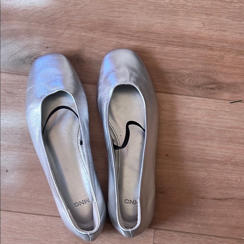 MNG Silver Women's Flats